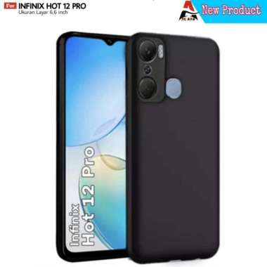 Case Infinix Hot 12 Pro Soft Case Liquid Silikon Pro Camera Hitam