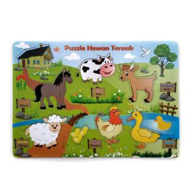 Mainan Kayu Pintar Hewan Ternak Kayu Puzzle [Edisi Baru]