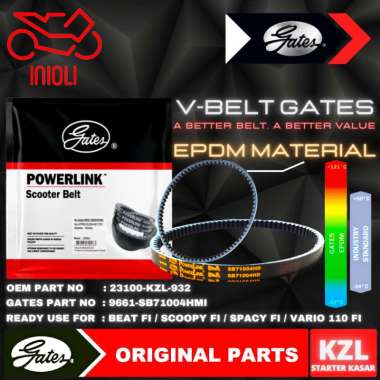 VAN BELT GATES V BELT V-BELT VBELT GATES POWERLINK HONDA BEAT SPACY VARIO SCOOPY FI PGM-FI (INJECTIO
