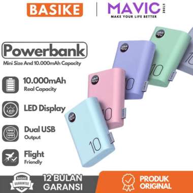 Power Bank Dual USB LCD BASIKE 10000 mAh Mini Fast Charging 2 Input
