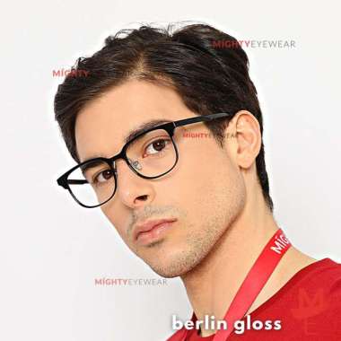 Kacamata Photochromic Antiradiasi - Berlin Gloss Hitam Kotak Pria + Lensa Bening