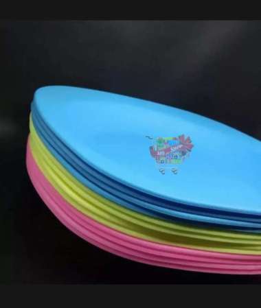 6 pcs - Piring Makan Persegi 8inch Piring Plastik Premium Berkualitas 8 inch Orange 6pcs