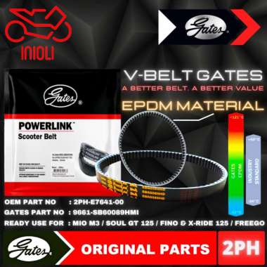 VAN BELT GATES V BELT V-BELT VBELT GATES POWERLINK YAMAHA FREEGO X-RIDE 125 FINO 125 MIO M3 MIO M3 (