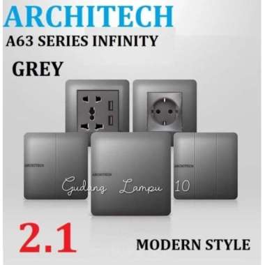 Saklar Architech Infinty Grey Outlet Data/TV/Telphone/Universal/AC Universal