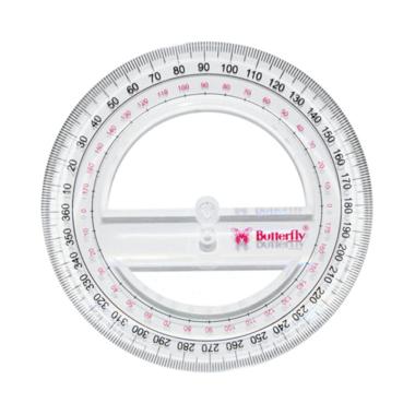 Butterfly Transparant Model Jembatan Penggaris Busur [360 Derajat/ 12 cm] PUTIH