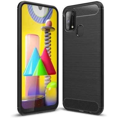 Armor Carbon TPU Case Samsung Galaxy M31.jpg - - Hitam