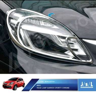 JSL Sporty Head Lamp Garnish Depan Mobil for Brio 2012-2015 CHROME