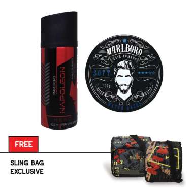 Napoleon Hero Perfume Body Spray 200 ml + Pomade Waterbased Soft 100g - Free Tas
