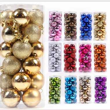 Bola Natal Gliter isi 12 Hiasan Pohon Natal Dekorasi Parcel Natal warna 3cm-12pc UNGU