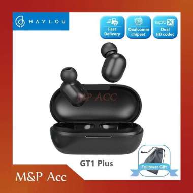 Haylou Earphone TWS Bluetooth 5.0 AptX Fingerprint Touch + Charging