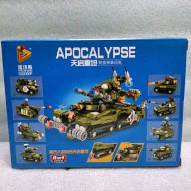 Mainan Edukasi Blocks Army Tentara Panlos Brick Tank Apocal Ypse 8 in 1 633066 Dapat 8pcs