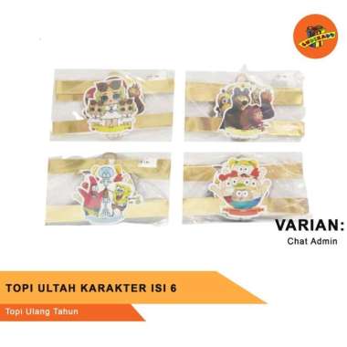 TOPI ULTAH KARAKTER ANAK ISI 6 - Topi Pesta Ulang Tahun