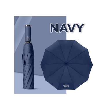 Goto Reva Payung Lipat Umbrella Otomatis Polos Besar Anti UV Jumbo NAVY