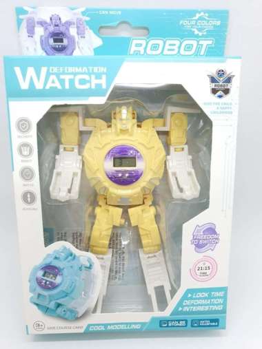 Jam Tangan Robot Deformation Import Anak Lucu Keren Kuning