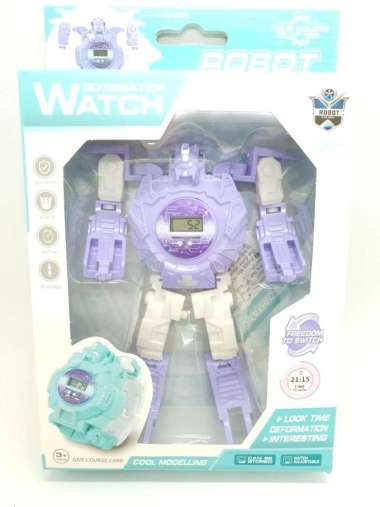 Jam Tangan Robot Deformation Import Anak Lucu Keren Ungu