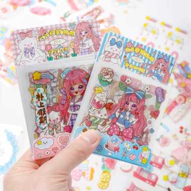 Stiker Aesthetic Quality Karakter Cute Lucu 1 Pack Isi 25 Lembar