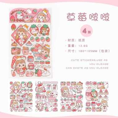 Stiker Aesthetic Decoratif Planner Journal Scrapbook Korea Cute Happy ST 21