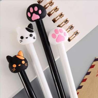 Pulpen Karakter Lucu / Pulpen Gel Premium Kucing Set