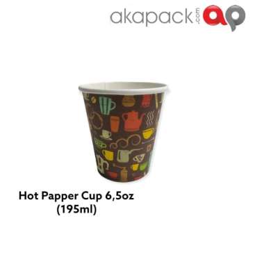 (50pcs) Jual Papper Hot Cup 6,5oz (195ml) / Cup kopi Panas Type Coklat Tua