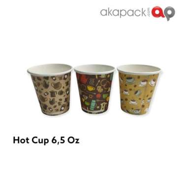 (50pcs) Jual Papper Hot Cup 6,5oz (195ml) / Cup kopi Panas Type Kuning