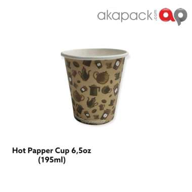 (50pcs) Jual Papper Hot Cup 6,5oz (195ml) / Cup kopi Panas Type Colat Muda