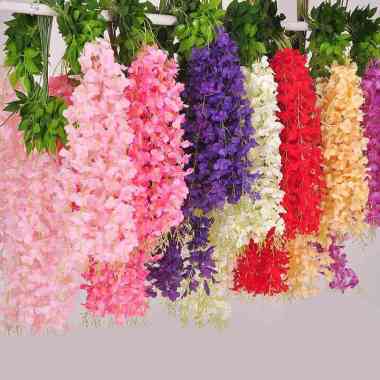 ONE-C745 Bunga Hias Wisteria Ornamen / Bunga Artificial Wisteria Gantung Tanaman Bunga Rambat Hias D