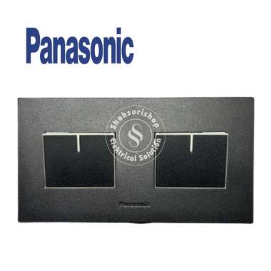 PANASONIC SAKLAR 2 GANG MATA BESAR WESJ78049B + WESJ5941B HITAM