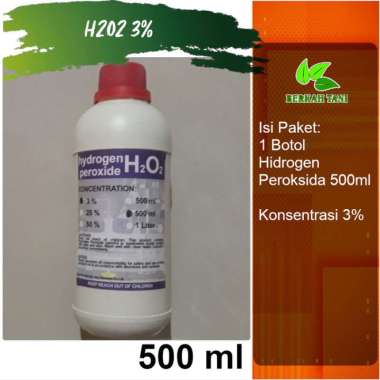 Hidrogen Peroksida H2O2 Hydrogen Peroxide 3% 500 ml Merk Any Chemical putih