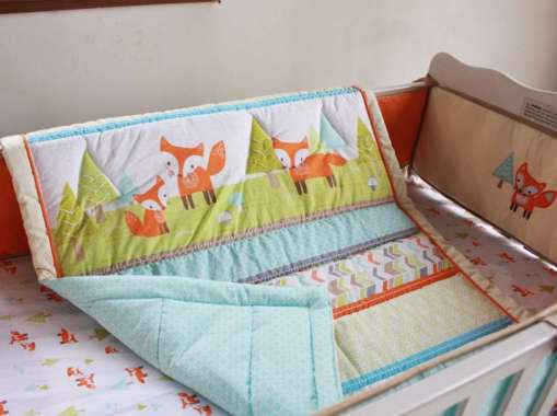 Lil' K Patchwork 2 Sisi Selimut Bayi - Orange Fox -
