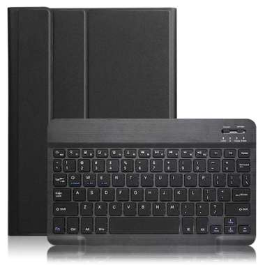 Tripledi Case Keyboard Samsung Galxy Tab A 8.0 inch 2019 SM P200 SM P205 Flip Cover - Hitam -