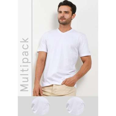 Hush Puppies 2 Ss Vneck Pria 01 All White M