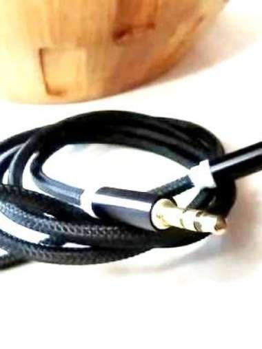 Kabel Audio Cable snake skin kabel aux 1 meter - 669070 Hitam
