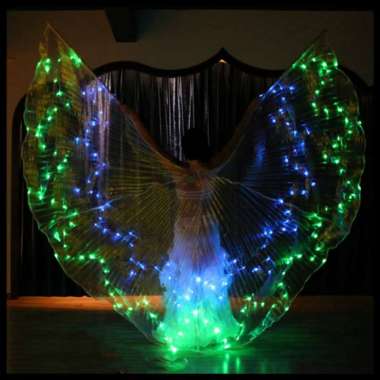 Glow Light Up Wing Egyptian Performance Costume Belly Dance LED Isis Wing 