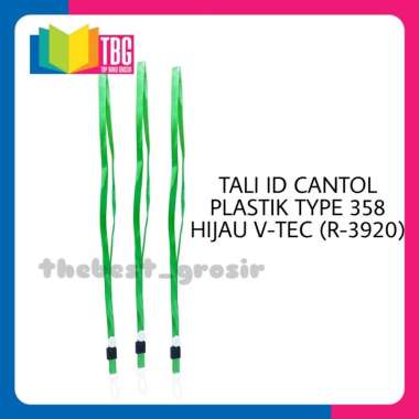1 PCS TALI ID NYLON CANTOL PLASTIK / GANTUNGAN ID CARD / TALI ID CARD 358 HIJAU V-TEC