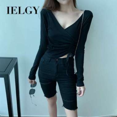 Jual IELGY Cross V-neck Drawstring Long 