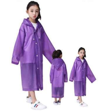 Jas Hujan Anak Eva Raincoat Lightweight Unisex Terusan Ungu