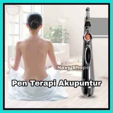 NS - Alat Terapi Akupuntur - Meridian Massage Pen - Pen Terapi - Silver