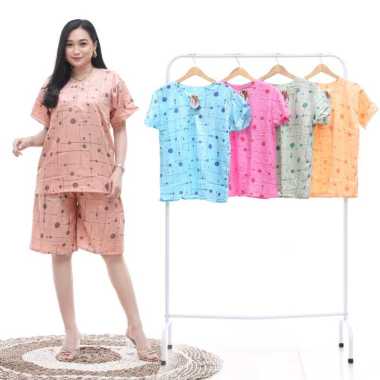 Setelan kulot standar 91.500 dapat 3 motif ld.100 dada kancing bahan rayon. motif & warna acak XL