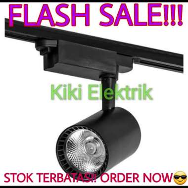 Lampu Sorot REL 20 watt COB Body Hitam / Lampu Spot Light Rel / Track / Kiki Elektrik sinar kuning