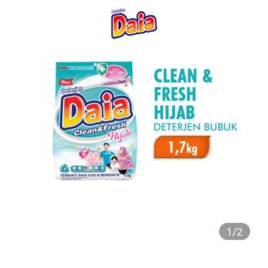 Promo Harga Daia Deterjen Bubuk Clean & Fresh Hijab 1700 gr - Blibli