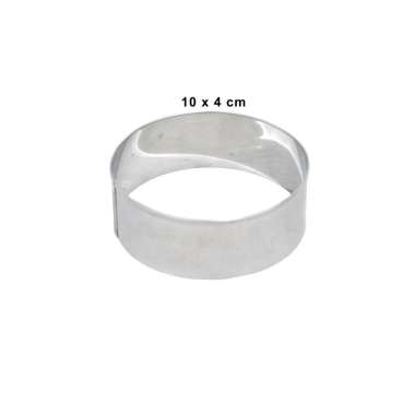 Ring Burger / Ring Roti / Ring Cutter Bulat Cetakan Kue Stainless (10x4cm) Silver