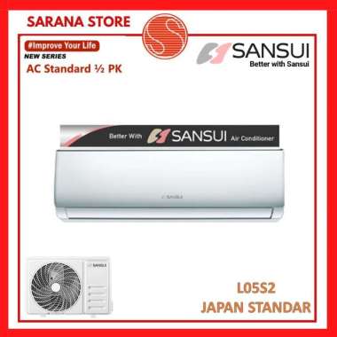 SANSUI AC Split 1/2 PK JAPAN L05S2 Standard R32 0.5 PK SA-L05S2 PAKET PEMASANGAN