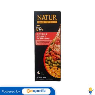 NATUR SHAMPOO OLIVE OIL & VITAMIN E RAMBUT RUSAK & DIWARNAI 80 ML BOTOL