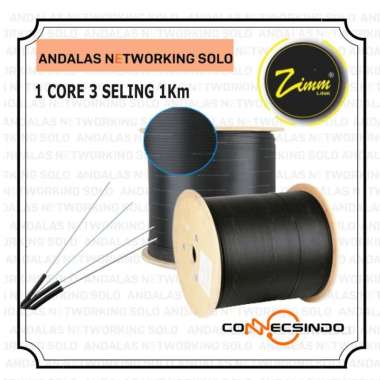 Kabel Fiber Optic Zimmlink Dropcore 1 Core 3 Sling 1000 Meter