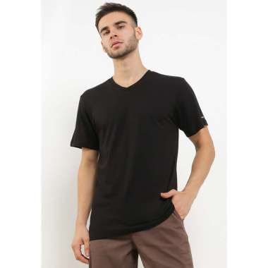 Hush Puppies 2 Ss Vneck Modal Pria 01 All Black L