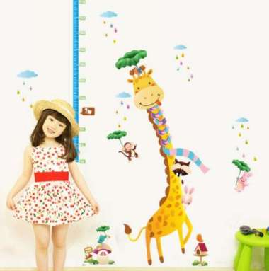 Jerapah Raining Meteran Tinggi Badan Anak Wall Stiker 012 multicolor