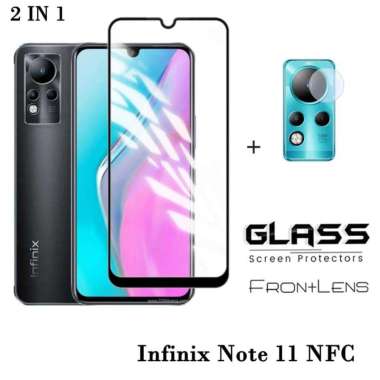 Paket 2in1 Tempered Glass Layar Full Infinix Note 11 / Note 11 NFC Free Lensa Camera Infinix Note 11