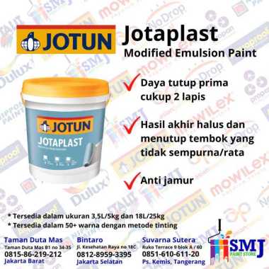 CAT TEMBOK PLAFOND JOTUN JOTAPLAST NEW WHITE PUTIH 18 LITER ( 26 KG) 7236 CHI