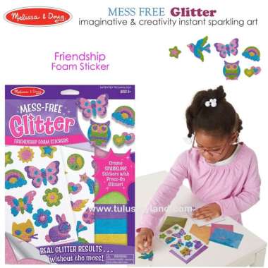 Melissa & Doug Mess Free Glitter Foam Sticker warna Scenes Gliter Spon BOOSTER GLITTER PACK