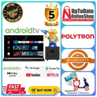 TV LED 32INCH POLYTRON PLD32BAG9953/5959 32BAG ANDROID SMART TV HD EXTRA CINEMAX SOUND BAR